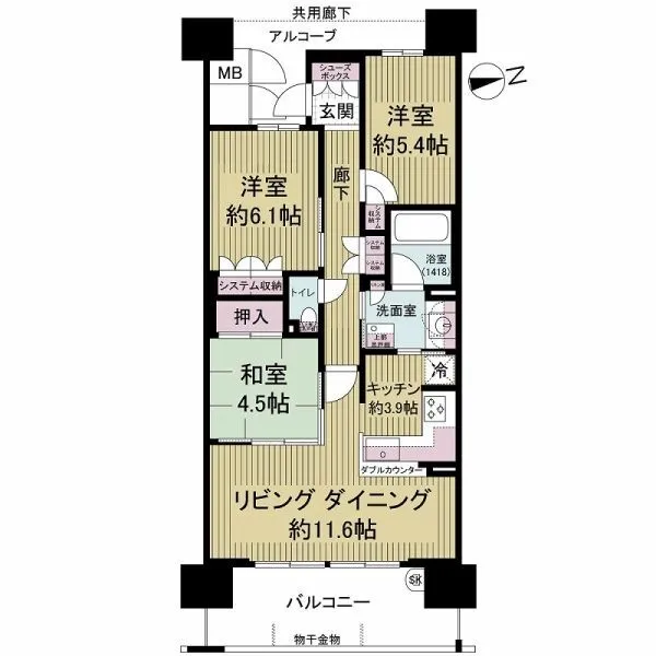 阿波座ライズタワーズマーク２０ 間取図