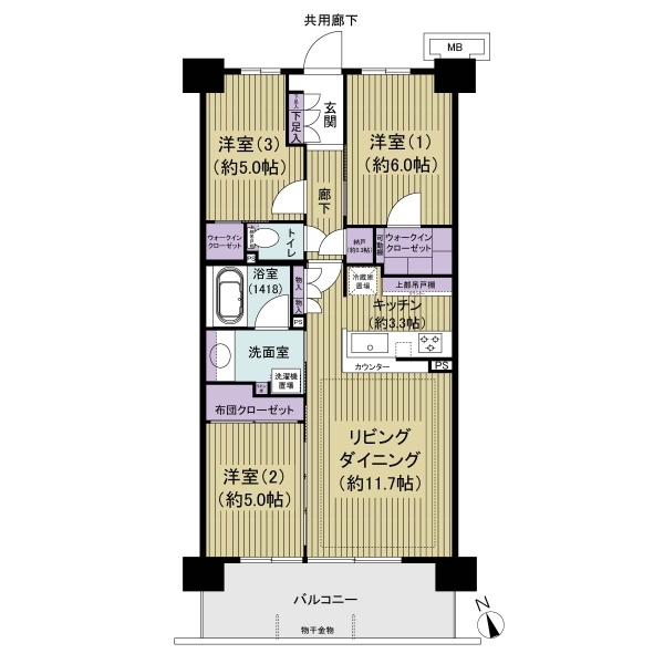 ルネ稲毛東パーク・ザ・レジデンス 間取図