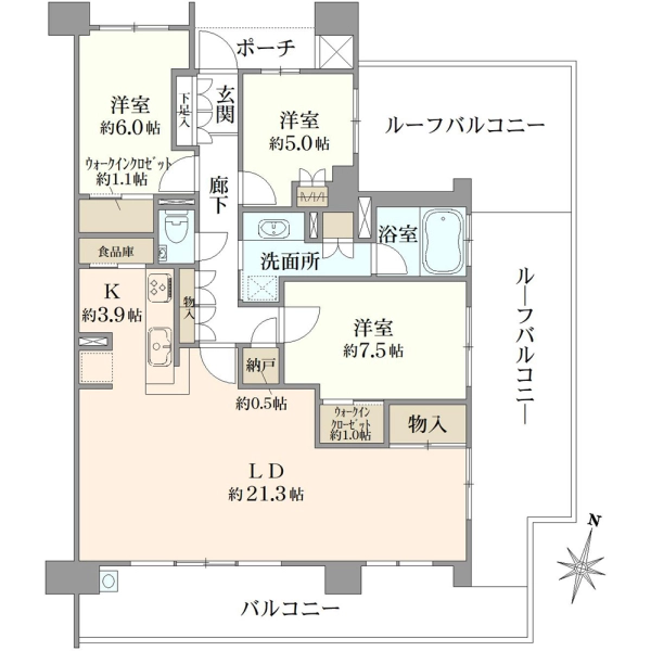 プラウド上社 間取図