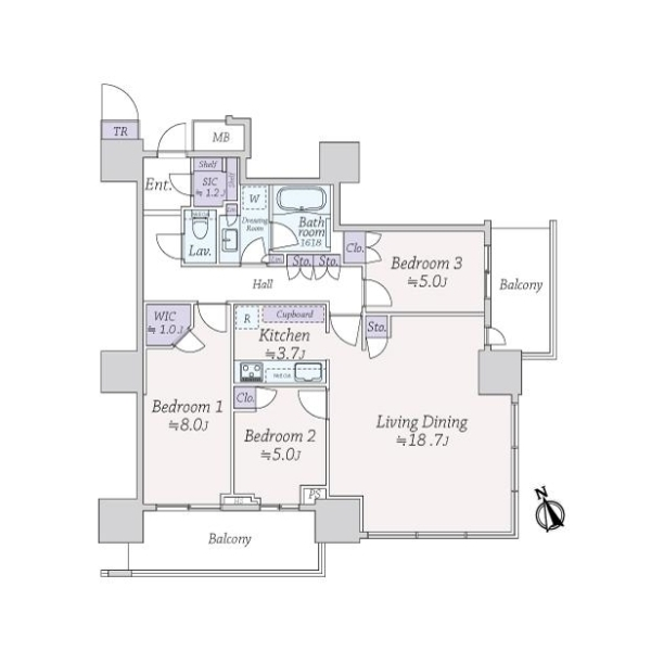 津田沼ザ・タワー 間取図