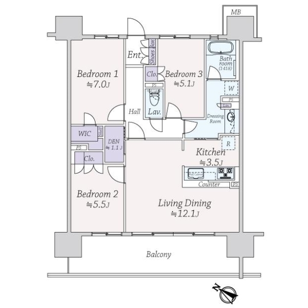 東京ミッドベイ　勝どき 間取図