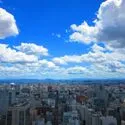 グランドメゾン御園座タワー リビングから眺める３６階東側眺望（栄方面：眺望は永続的に保証されるものではありません）