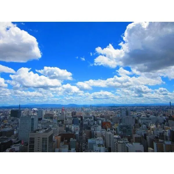 グランドメゾン御園座タワー リビングから眺める３６階東側眺望（栄方面：眺望は永続的に保証されるものではありません）