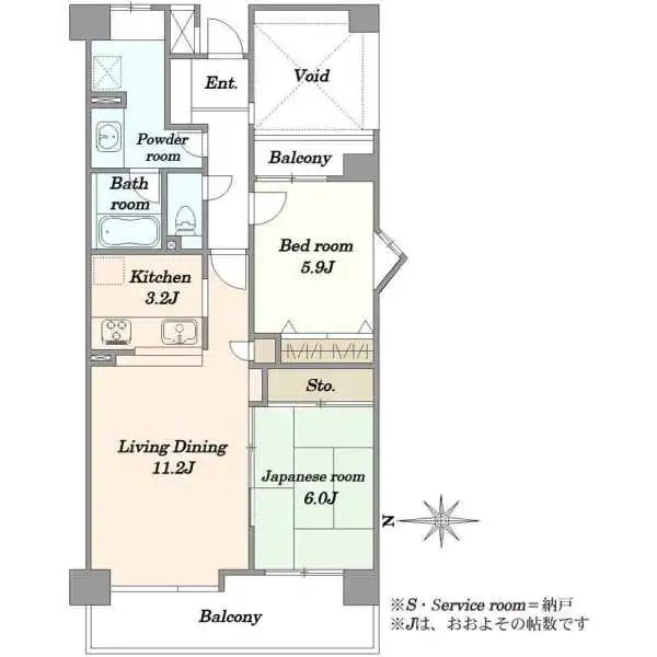 コープ野村クローバー・シティ与野四番館 間取図