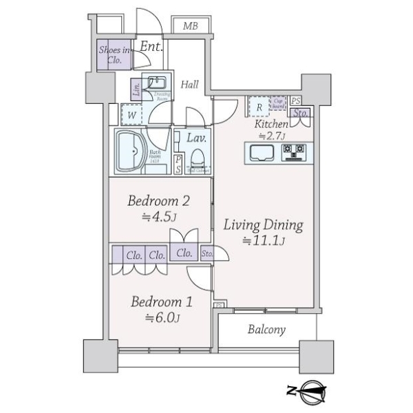 ザ　湾岸タワー　レックスガーデン 間取図