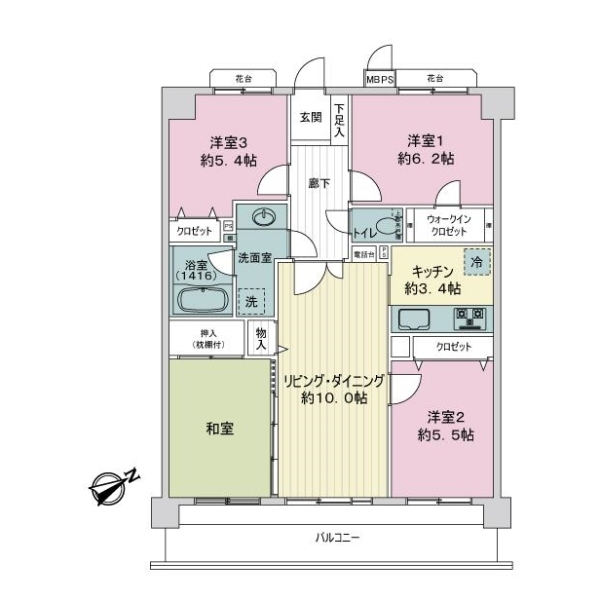 ライオンズマンション赤塚公園第３ 間取図