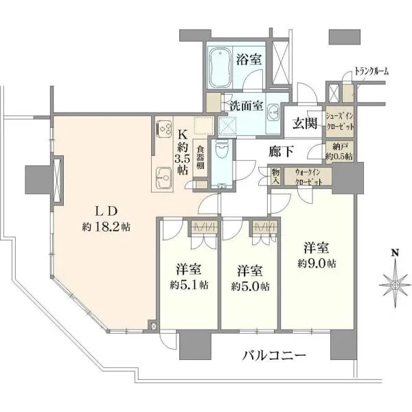 プラウドタワー名古屋錦 間取図