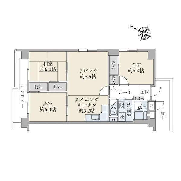 ライフコア東林間アネックス ３ＬＤＫ