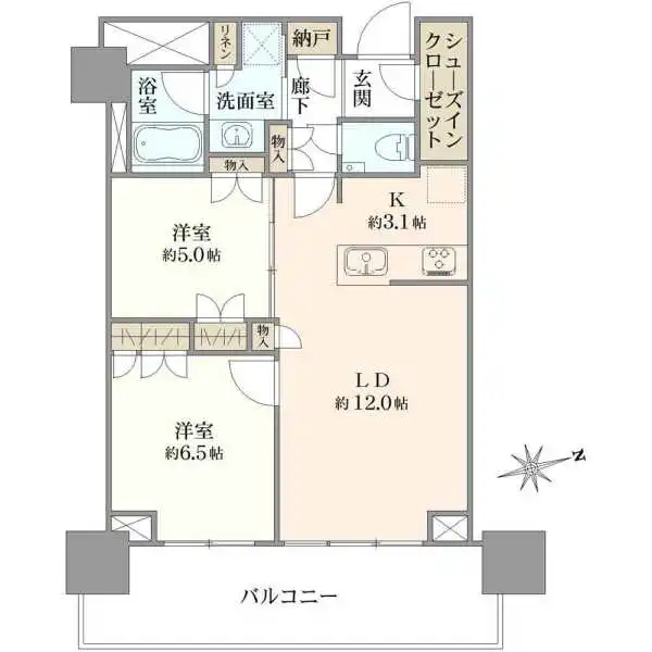 プラウドタワー武蔵小金井クロスウエスト 間取図