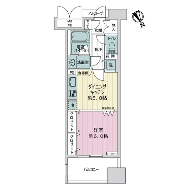 ライオンズステージ関内メダリオン 間取図