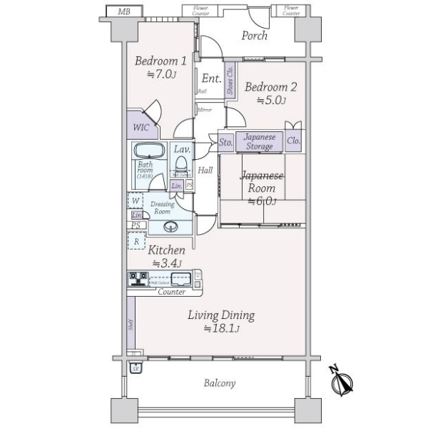 東京プライムウエスト 間取図