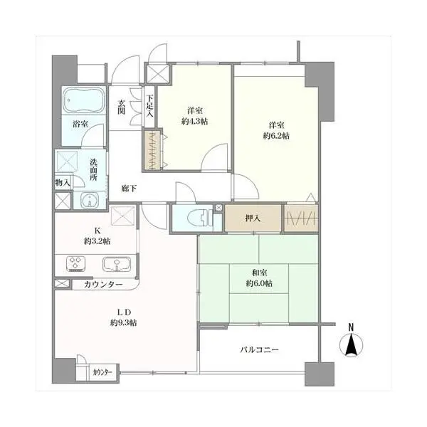 グレイス大和シティコア 間取図