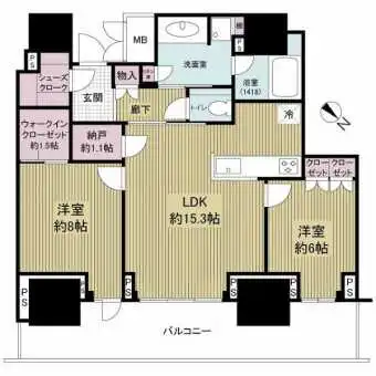 25階からの眺望良好な２LDK
