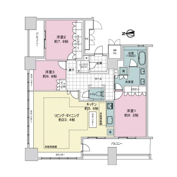 ザ・ライオンズ　ミッドキャピタルタワー 間取図