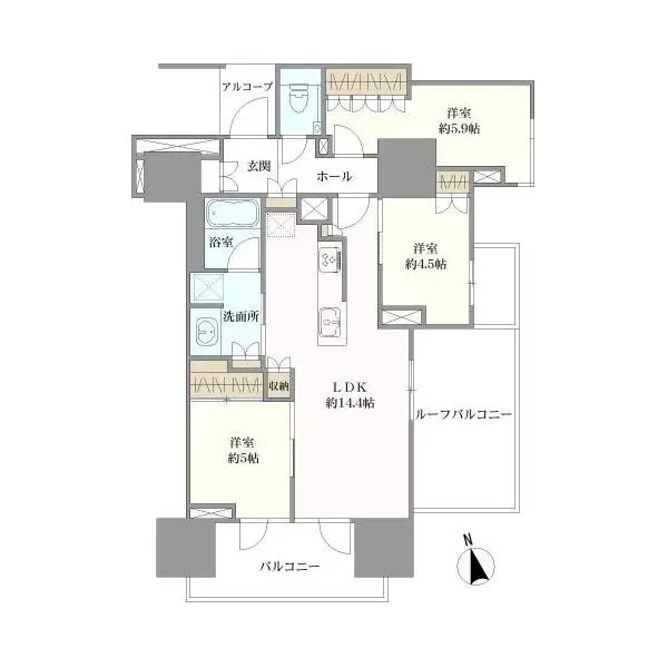 プラウド新宿牛込柳町 間取図
