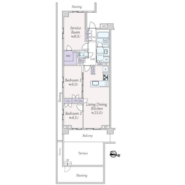 オープンレジデンシア桜新町ガーデン 間取図