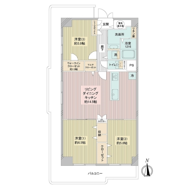 恒陽大宮公園マンション 間取図