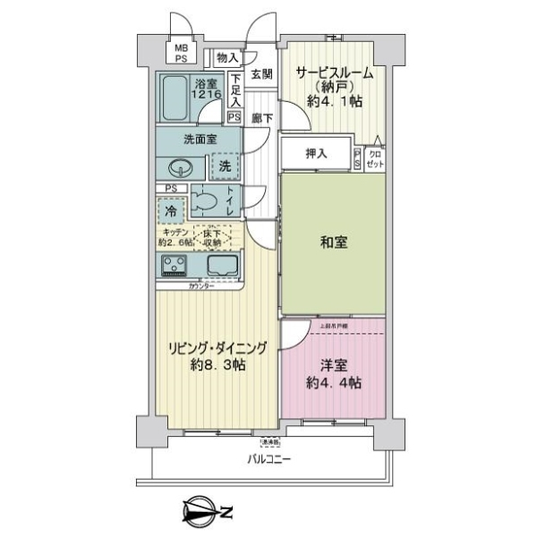 ライオンズマンション府中是政 間取図