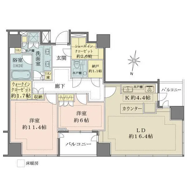 ザ・パークハウス白金二丁目タワー 間取図