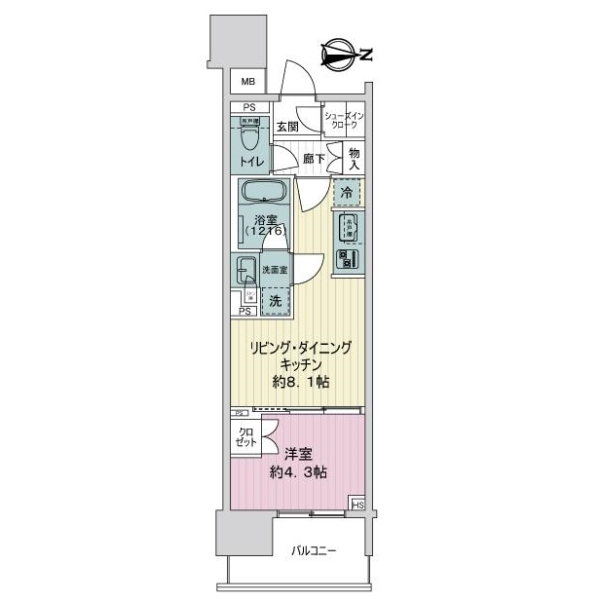 オープンレジデンシア大須ＦＲＯＮＴ 間取図