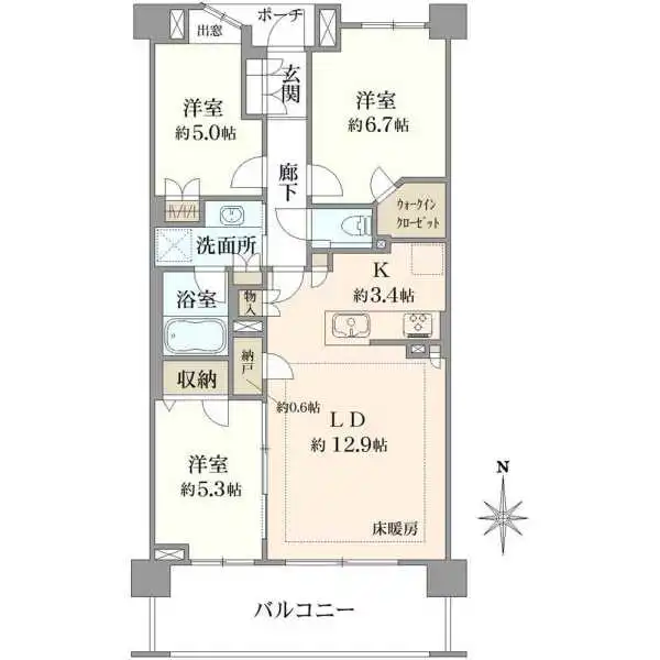 プラウド光が丘ディアージュ 間取図