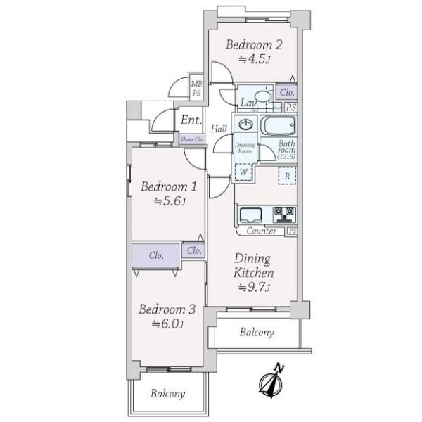 ライオンズマンション川口南 間取図