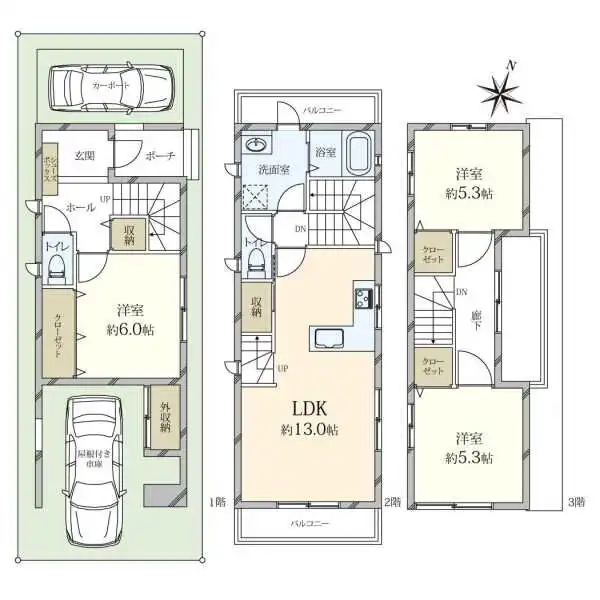 神戸市東灘区西岡本１丁目 間取図
