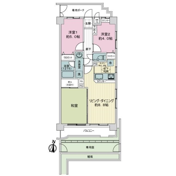 ライオンズマンション中央林間南 間取図