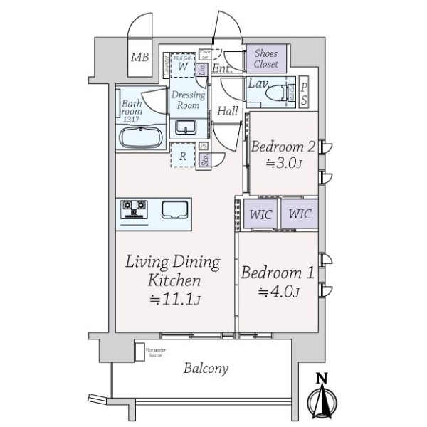 グランソルティア天神の苑 間取図