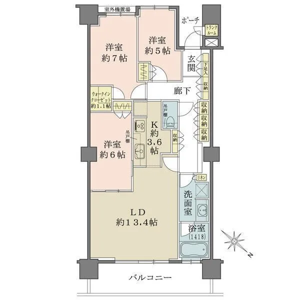 シティタワー品川 LDと洋室約6帖の一体利用でゆとりある空間に。開放的なビューバスあり。回遊性のある間取りで動線良好。