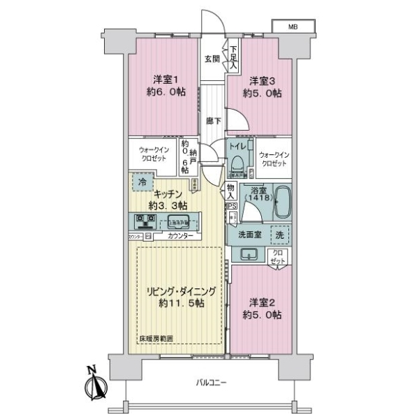シティテラス府中緑町 間取図