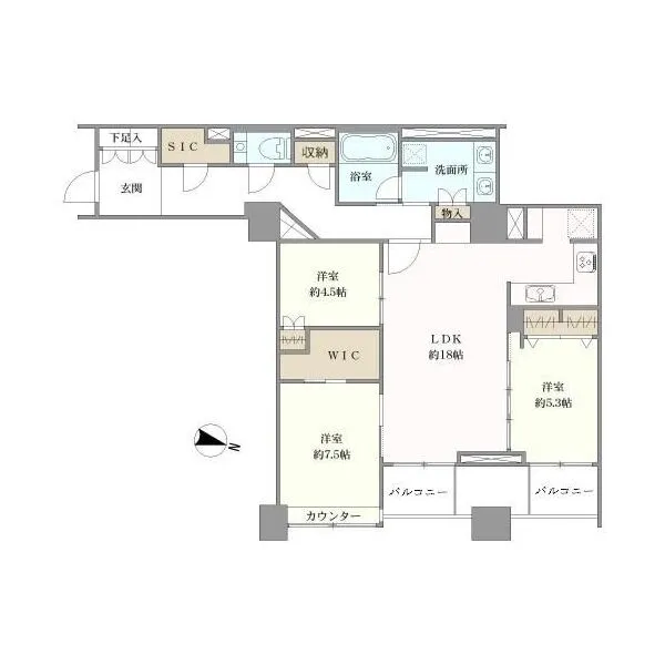 グランスイート六番町 間取図