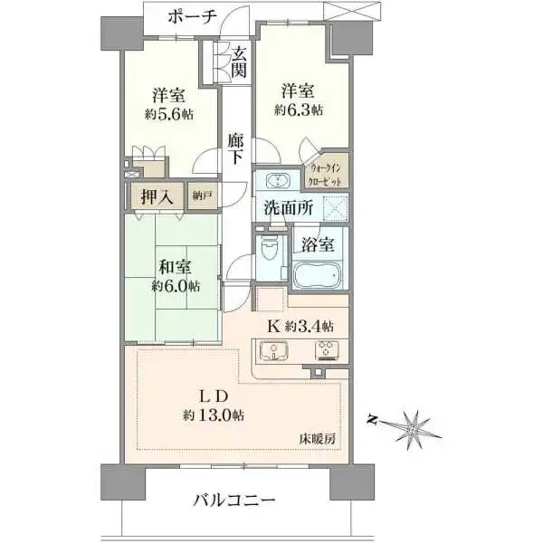 プラウドシティ浦和ガーデンコート 間取図