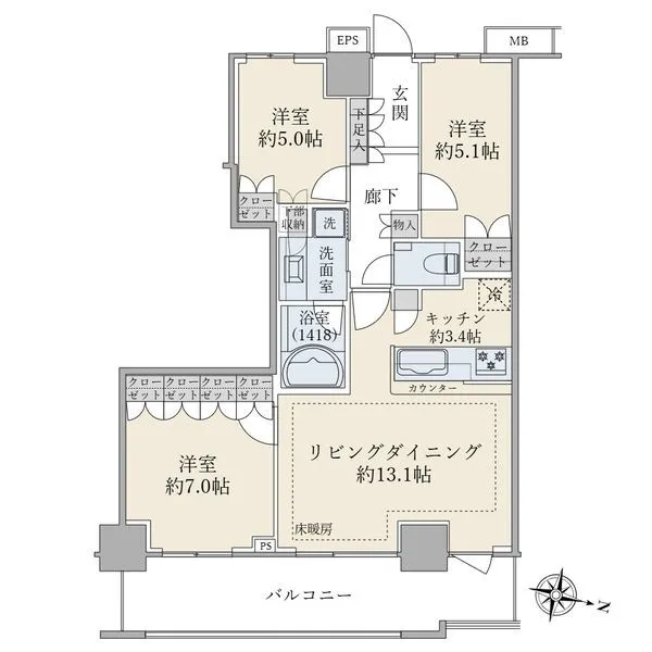 ＴＨＥ　ＫＯＳＵＧＩ　ＴＯＷＥＲ 間取図