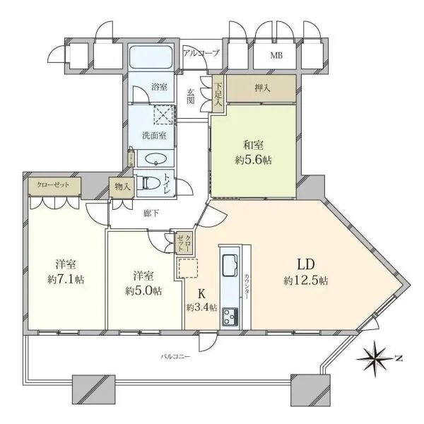 上本町ヒルズマーク 間取図