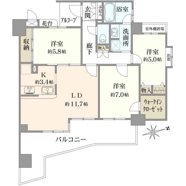 グランフラッツ千住3丁目 間取図