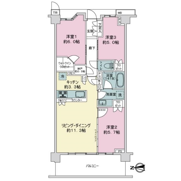 Ｂｒｉｌｌｉａ向ヶ丘遊園 間取図