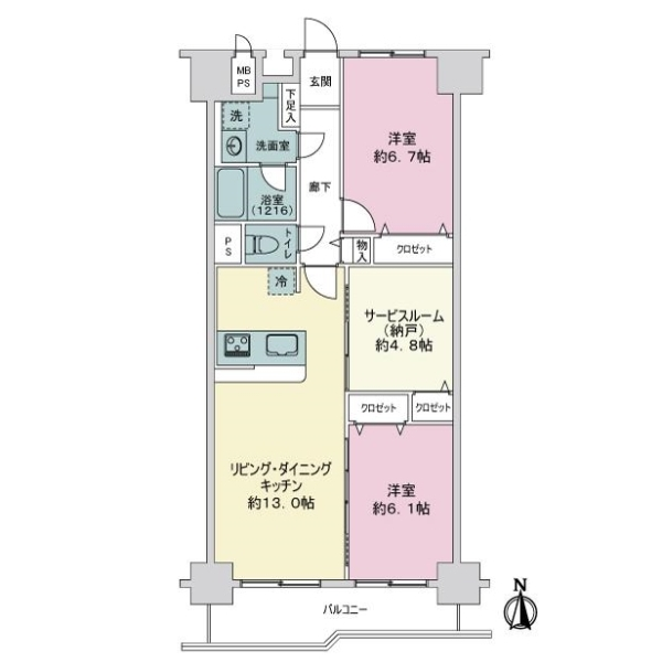 ライオンズマンション調布Ｃ棟 間取図