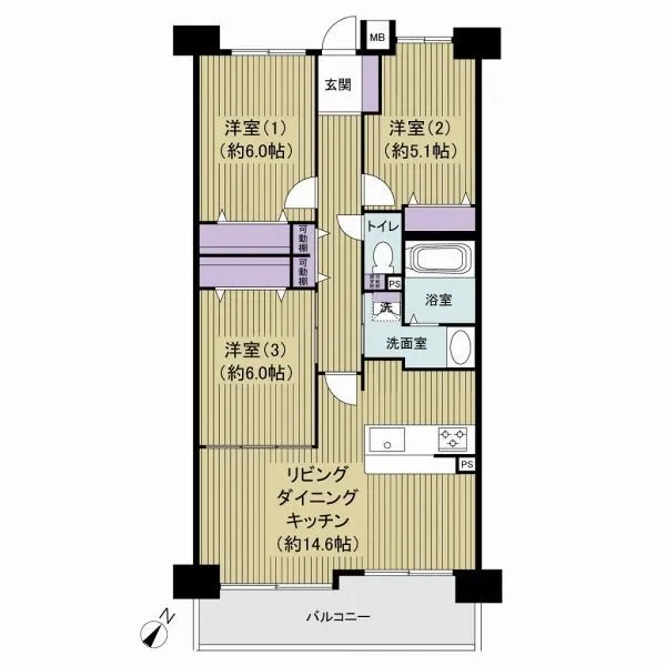 ペルル天王台１番館 間取図