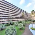 ヨコハマアイランドガーデン 【外観】ヤシの木がシンボルの南国リゾート風のマンションです。敷地にゆとりがあり、共用施設も充実・・・