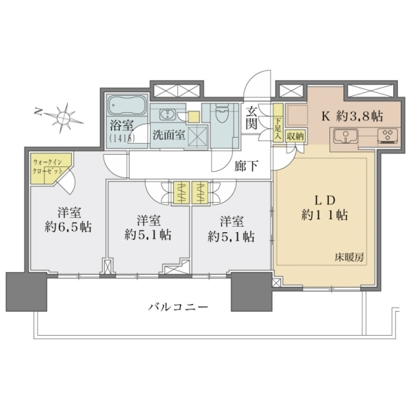 プラウドタワー東池袋ステーションアリーナ 間取図