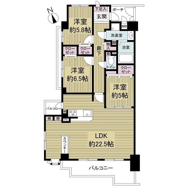 メロディーハイム芦屋浜 間取図