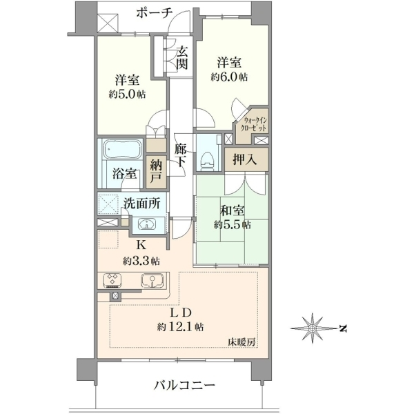 プラウド北浦和公園 間取図