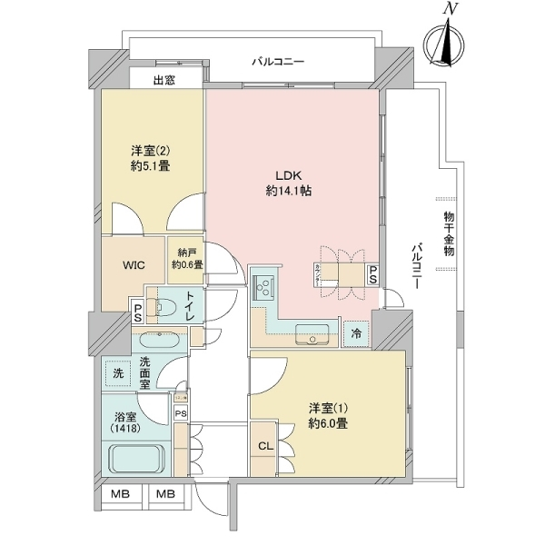 リビオタワー川口ミドリノ 間取図