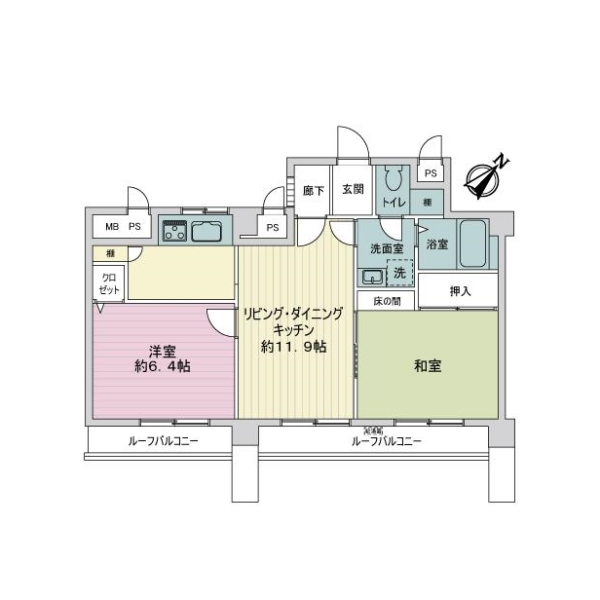 ライオンズマンション東白楽第２ 間取図