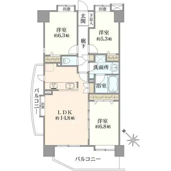 ローヤルシティ相模大野 間取図