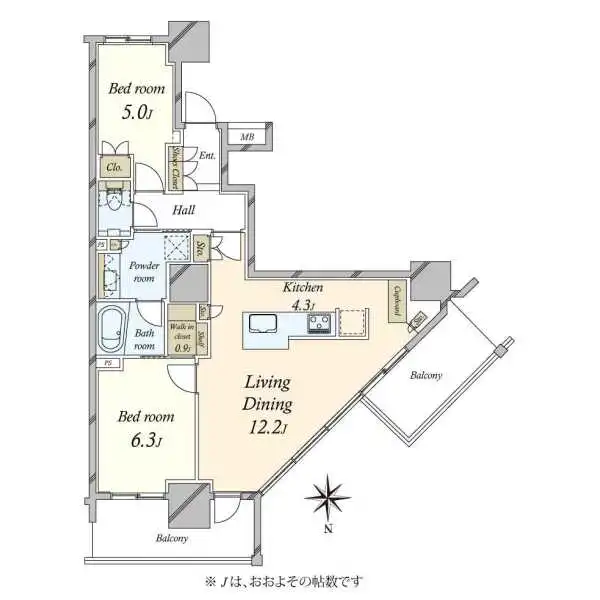 プライムパークス品川シーサイド　ザ・タワー 間取図