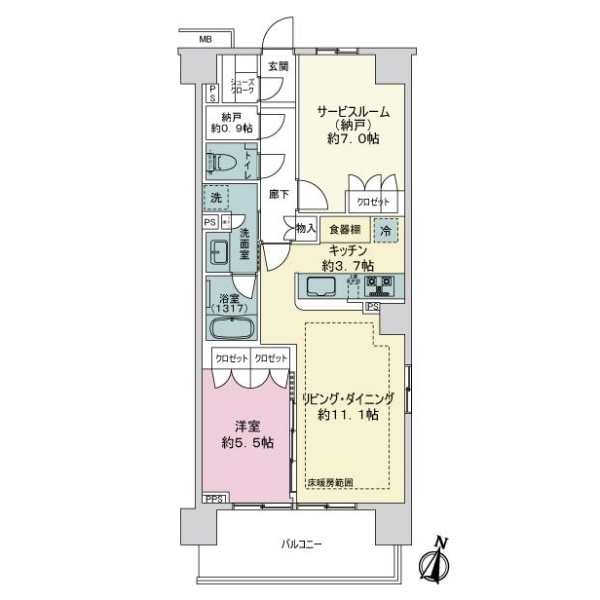 グランスイート横濱　翠の丘 間取図