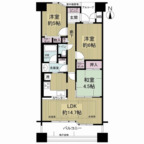 エンゼルクレッセ平野 間取図