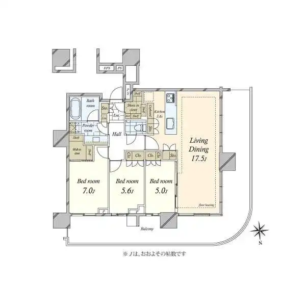 ＨＡＲＵＭＩ　ＦＬＡＧ　ＳＵＮ　ＶＩＬＬＡＧＥＴ棟 間取図